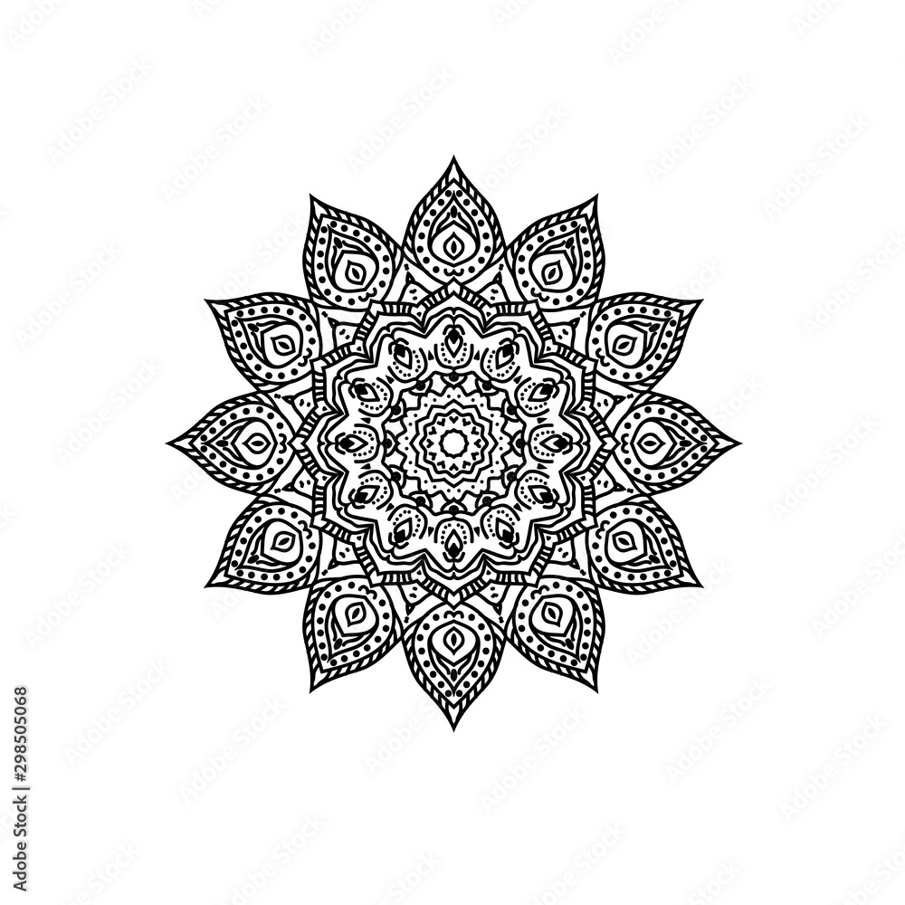 Mandala vector illustration. Abstract floral ornament. can be used for printing on a t-shirt, on a banner flyer, etc. Mandala vector illustration. Abstract floral ornament. can be used for printing on a t-shirt, on a banner flyer, etc.