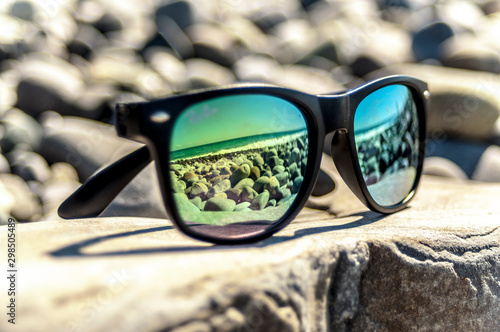 sunglasses on the beach