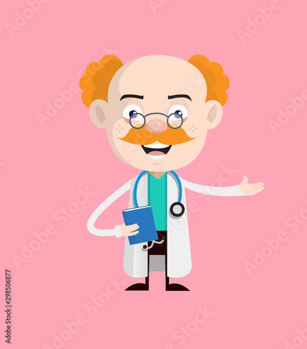 Medical Professional Doctor - Holding a Book and Presenting