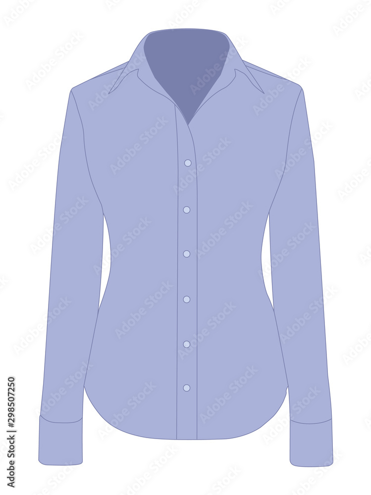 Blouse blue realistic vector illustration isolated Blouse blue realistic vector illustration isolated