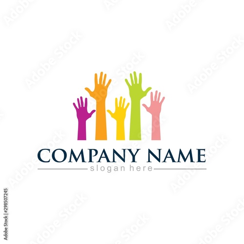hand care logo design template. vector icon illustration