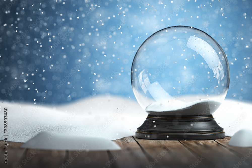 Empty snow globe Christmas background Stock Illustration | Adobe Stock