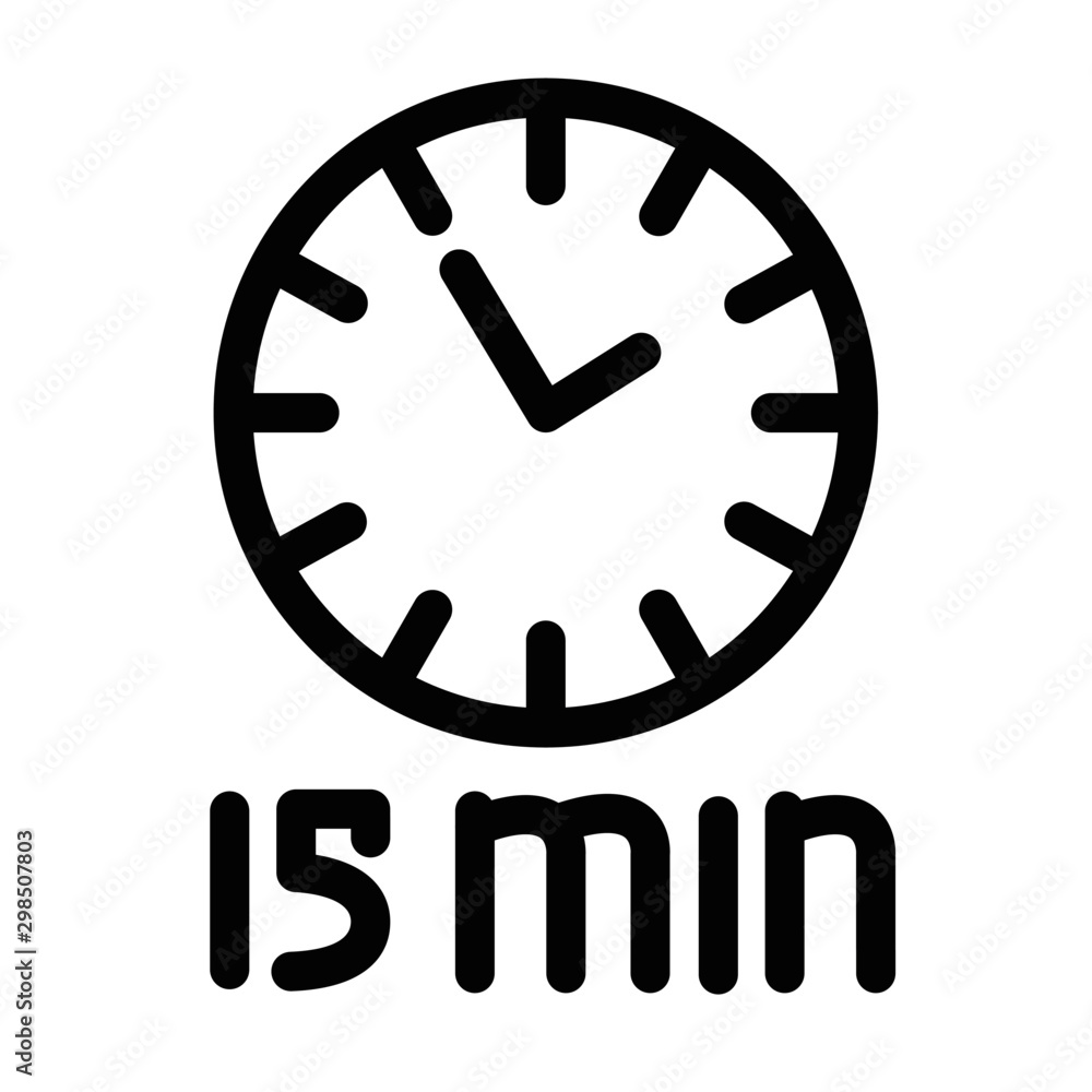 Timer 15 minutes vector illustration isolated Timer 15 minutes vector illustration isolated