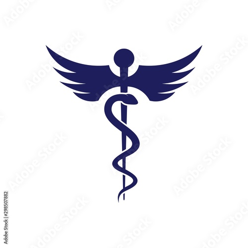 caduceus medical icon vector symbol