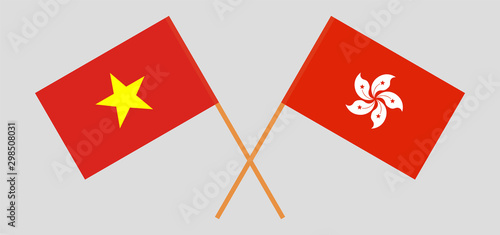 Hong Kong and Vietnam. Hongkong and Vietnamese flags