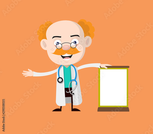 Medical Professional Doctor - Standing with a Blank Board