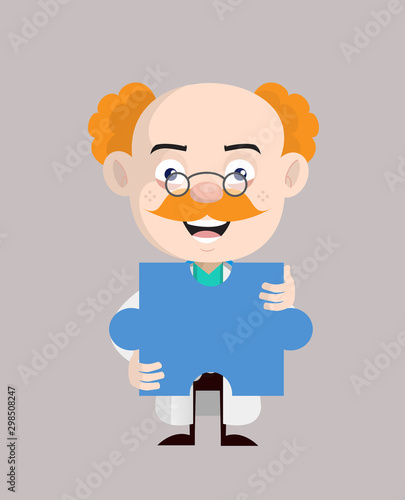 Medical Professional Doctor - Holding a Jigsaw Puzzle Piece