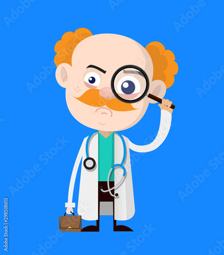 Medical Professional Doctor - Watching with Magnifier