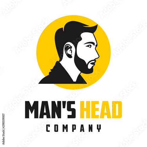 fashion men's hair and beard logo design