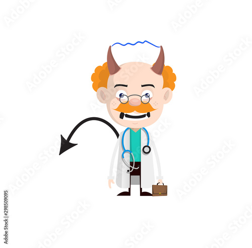Medical Professional Doctor - Standing in Angry Mood