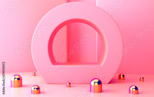 Abstract geometric shape group set, minimal abstract background, 3d rendering, Scene with geometrical forms © dumuluma