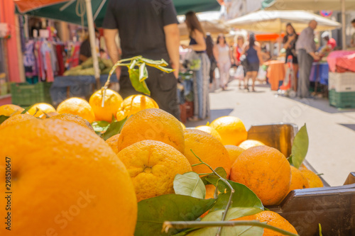 Fototapeta Naklejka Na Ścianę i Meble -  street market  produce verdors stalls