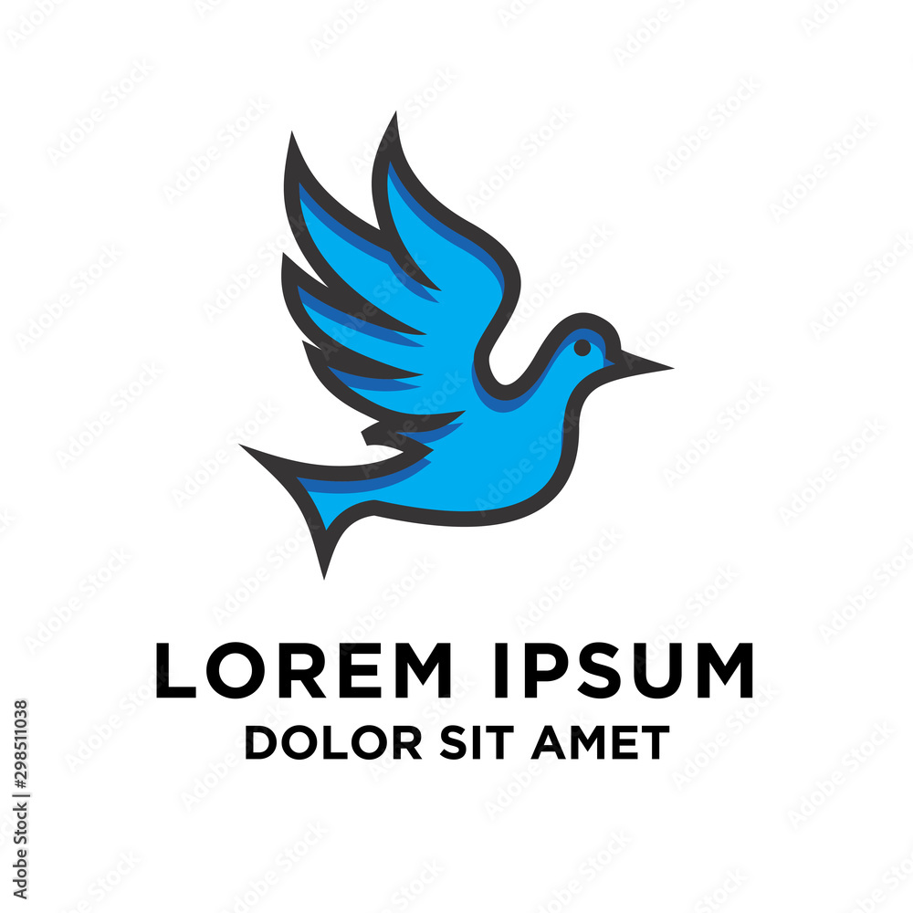 Obraz premium Peace Dove Pigeon Flying Illustration