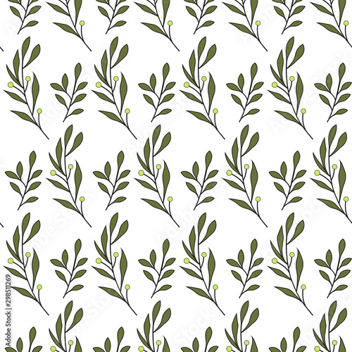 Texture with flowers and plants. Floral ornament. Original flowers pattern.