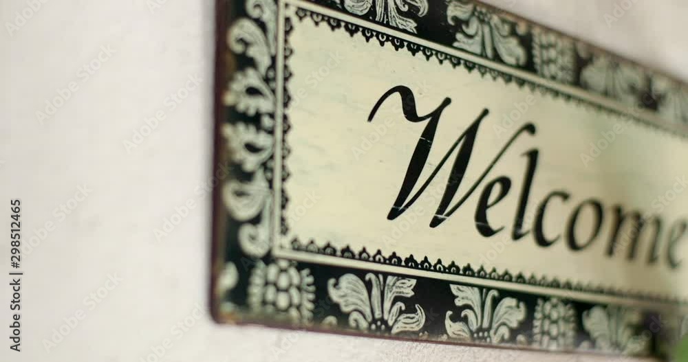 Wooden white decorative sign - welcome Wooden white decorative sign - welcome