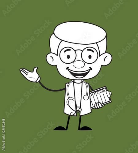 Gynecologist Doctor - Holding a Checklist and Showing with Hand Gesture