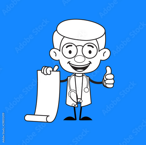 Gynecologist Doctor - Holding a Paper Scroll and Showing Thumbs Up