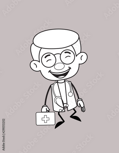 Gynecologist Doctor - Cheerful Face with Holding Suitcase