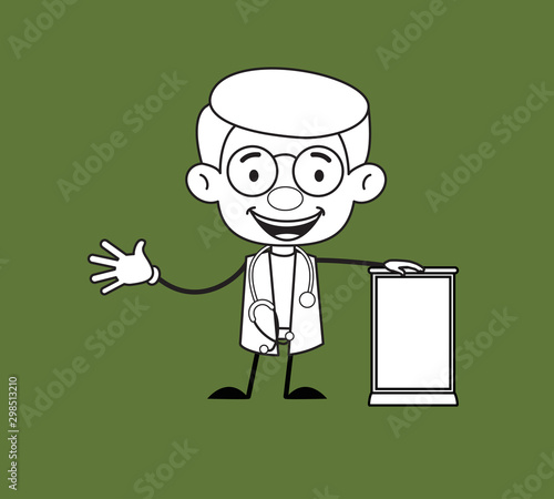 Gynecologist Doctor - Standing with a Blank Board