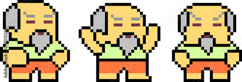 Set of pixel characters in art style