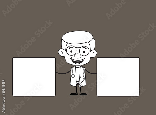 Gynecologist Doctor - Standing with Two Boards