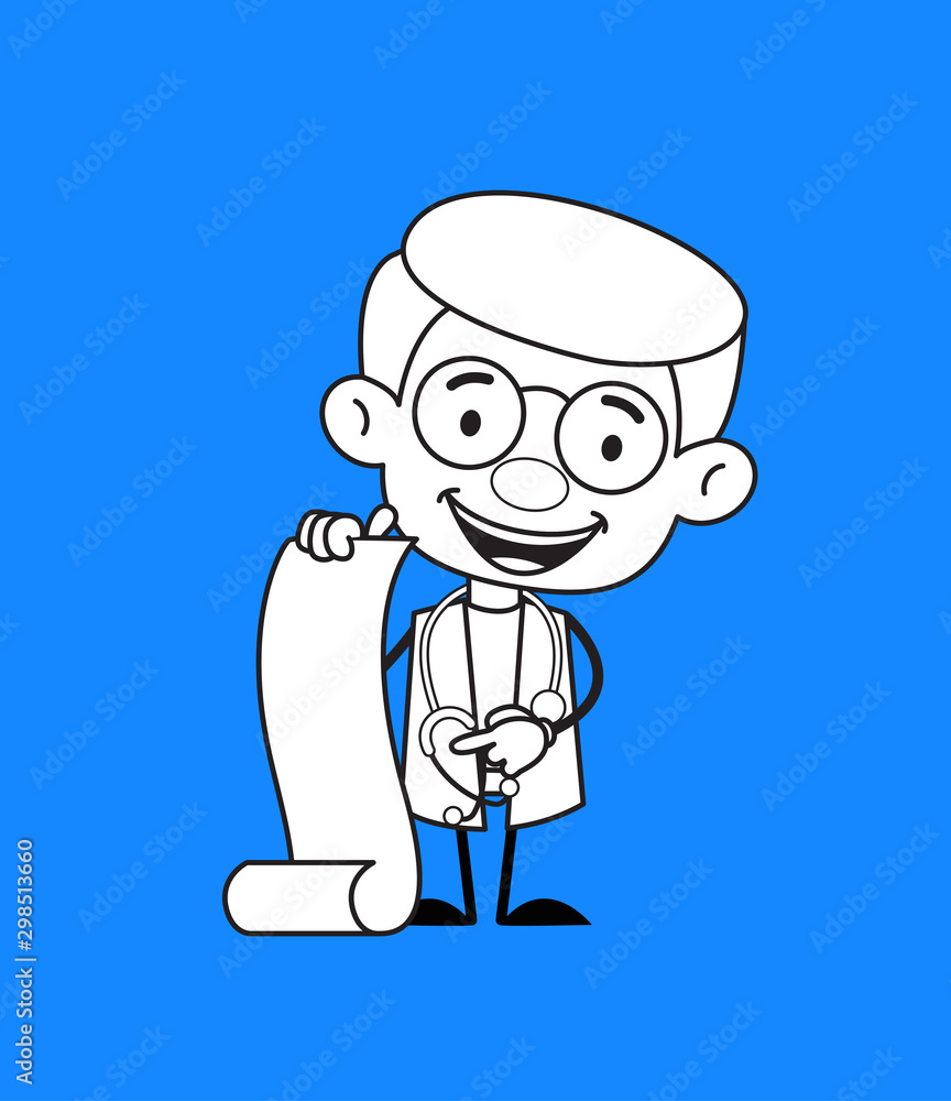 Gynecologist Doctor - Showing a Paper Scroll Gynecologist Doctor - Showing a Paper Scroll