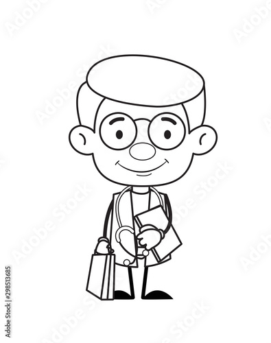 Gynecologist Doctor - Standing with File and Briefcase