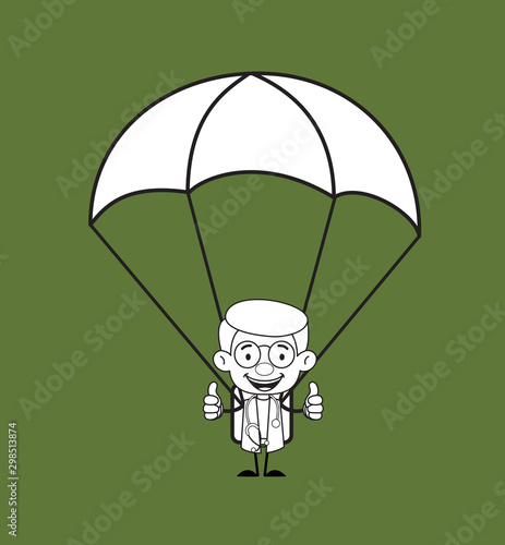 Gynecologist Doctor - Successful Landing with Parachute