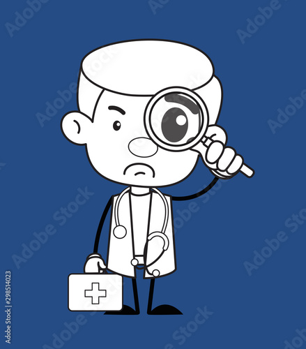 Gynecologist Doctor - Watching with Magnifier