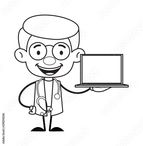 Gynecologist Doctor - Presenting a Laptop