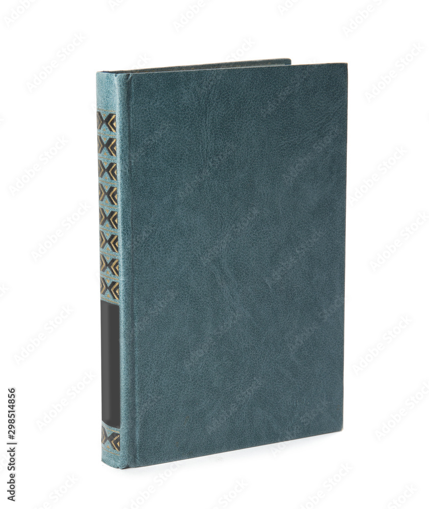 Book with blank blue cover on white background Book with blank blue cover on white background