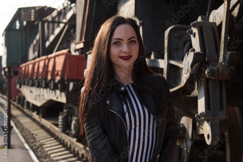 girl near the train