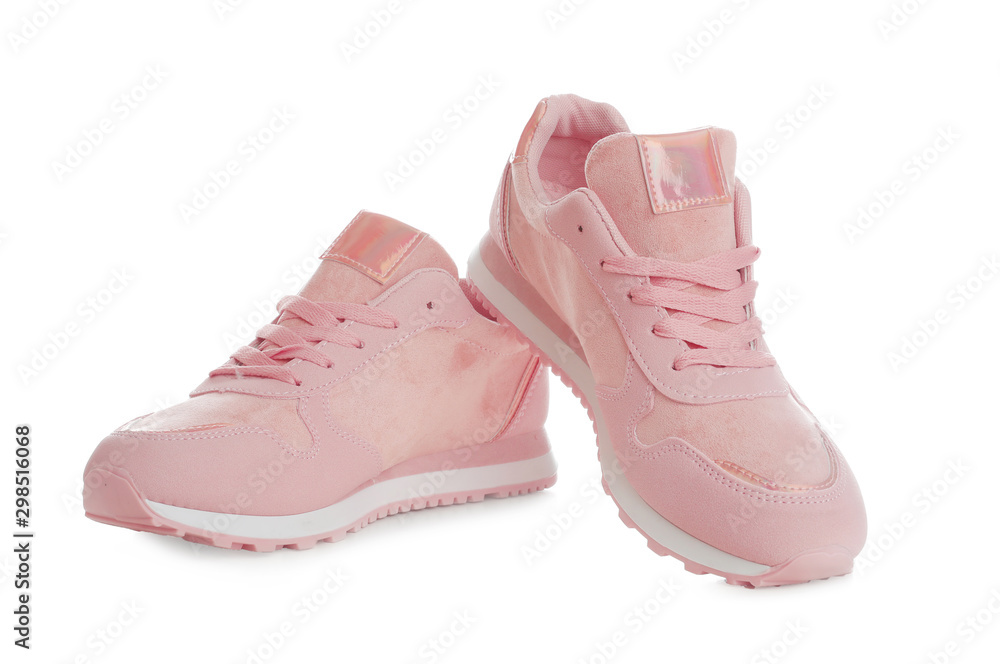 Pair of stylish shoes on white background Pair of stylish shoes on white background