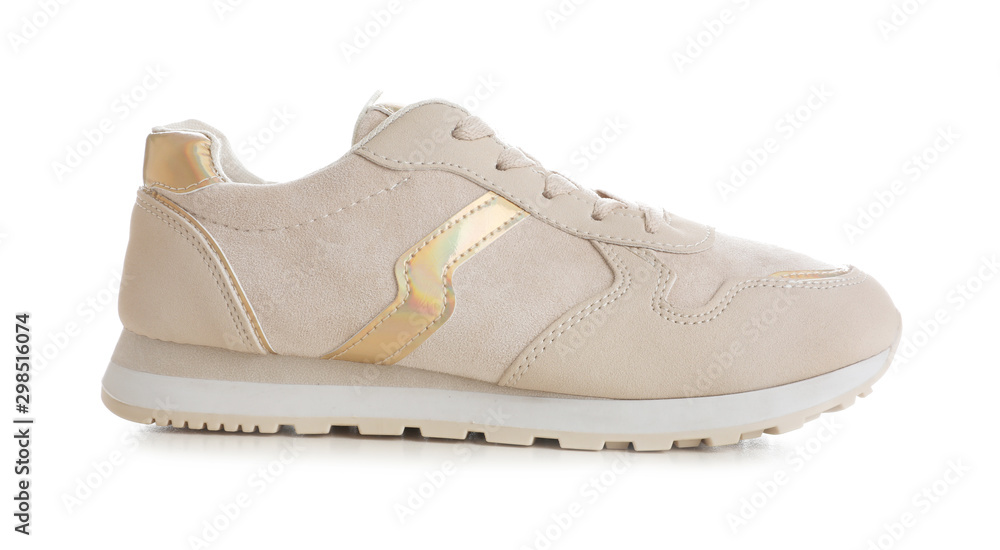 New stylish modern sneaker on white background New stylish modern sneaker on white background