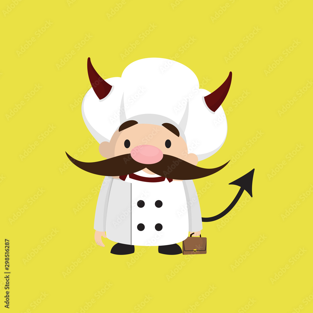 Funny Short Chef - Standing in Angry Mood Funny Short Chef - Standing in Angry Mood