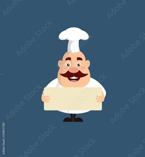 Fat Funny Chef - Standing with Message Board