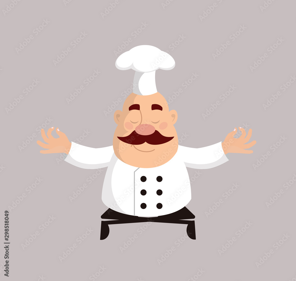 Fat Funny Chef - Doing Meditation Fat Funny Chef - Doing Meditation