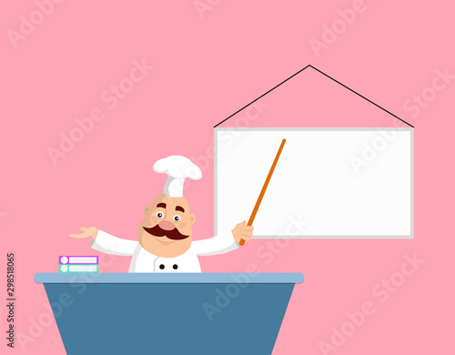 Fat Funny Chef - Presenting on White Board