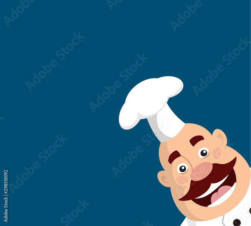 Fat Funny Chef - Empty Space with Head in Corner