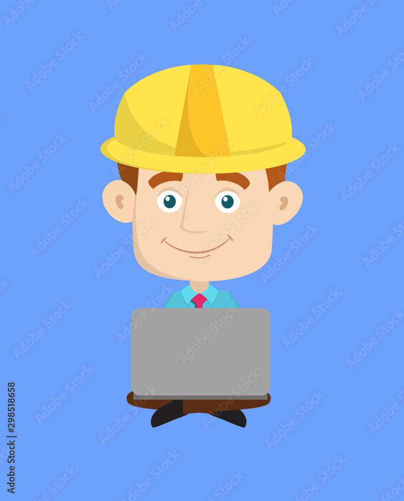 Engineer Builder Architect - Sitting and Working on Laptop Engineer Builder Architect - Sitting and Working on Laptop