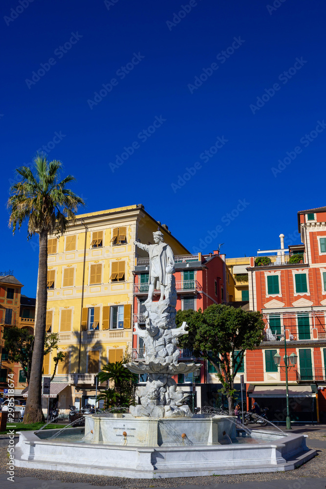 monument to Christopher Columbus in Santa Margherita Ligure, Italy