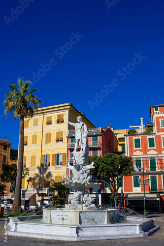 Fototapeta Naklejka Na Ścianę i Meble -  monument to Christopher Columbus in Santa Margherita Ligure, Italy