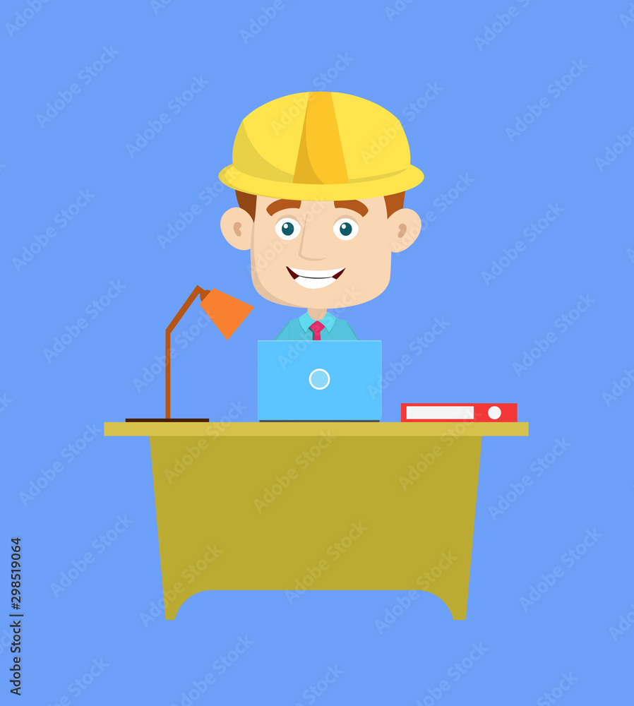 Engineer Builder Architect - Working on Laptop