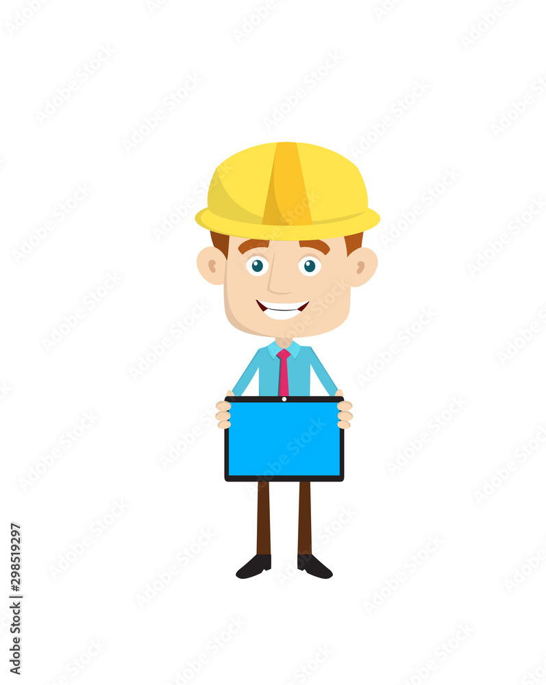 Engineer Builder Architect - Presenting a Tablet Engineer Builder Architect - Presenting a Tablet