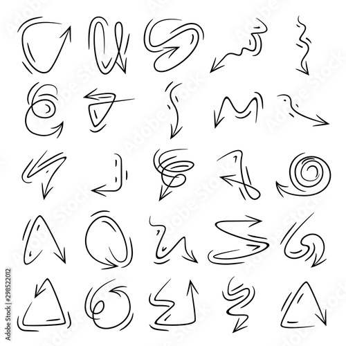 doodle arrows icons set comic style © bigpa