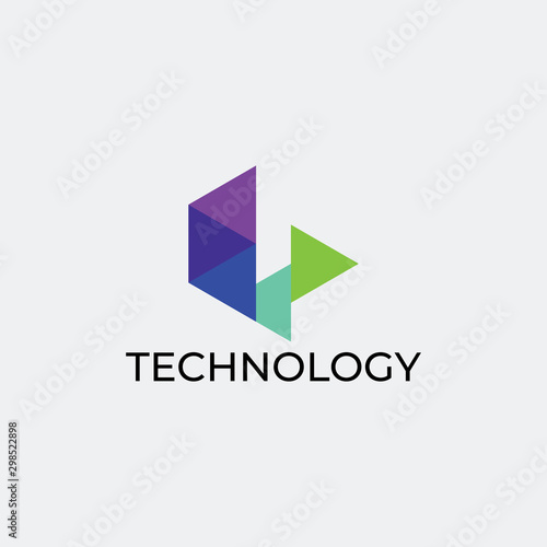 Abstract technology logo template. Colorfull, Gradient. Free Download Abstract technology logo template. Colorfull, Gradient. - GFXLoad