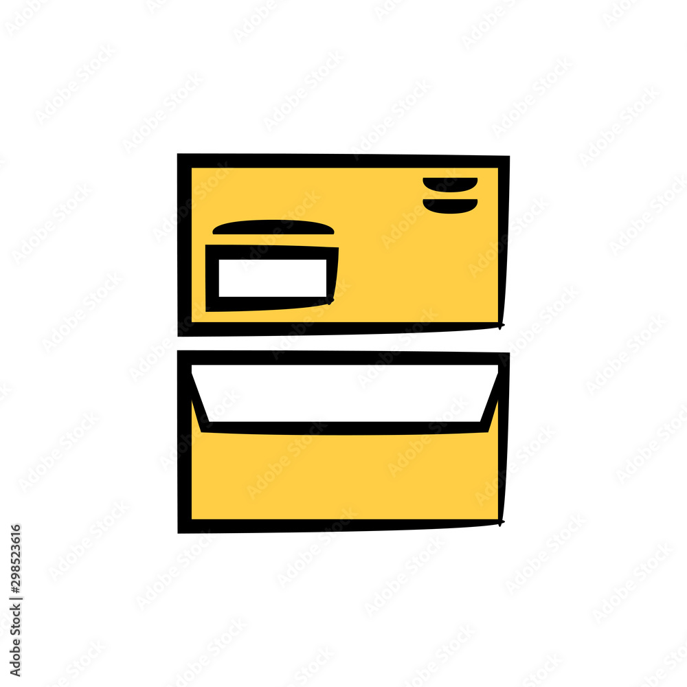 envelope icon yellow hand drawn design envelope icon yellow hand drawn design