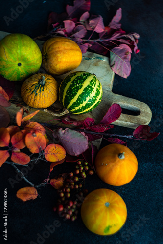 Autumnal card concept with pumpkin