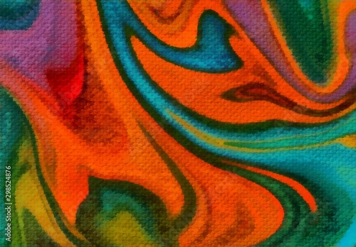 Abstract psychedelic marble background. Colorful texture pattern. Bright and warm drawing.
