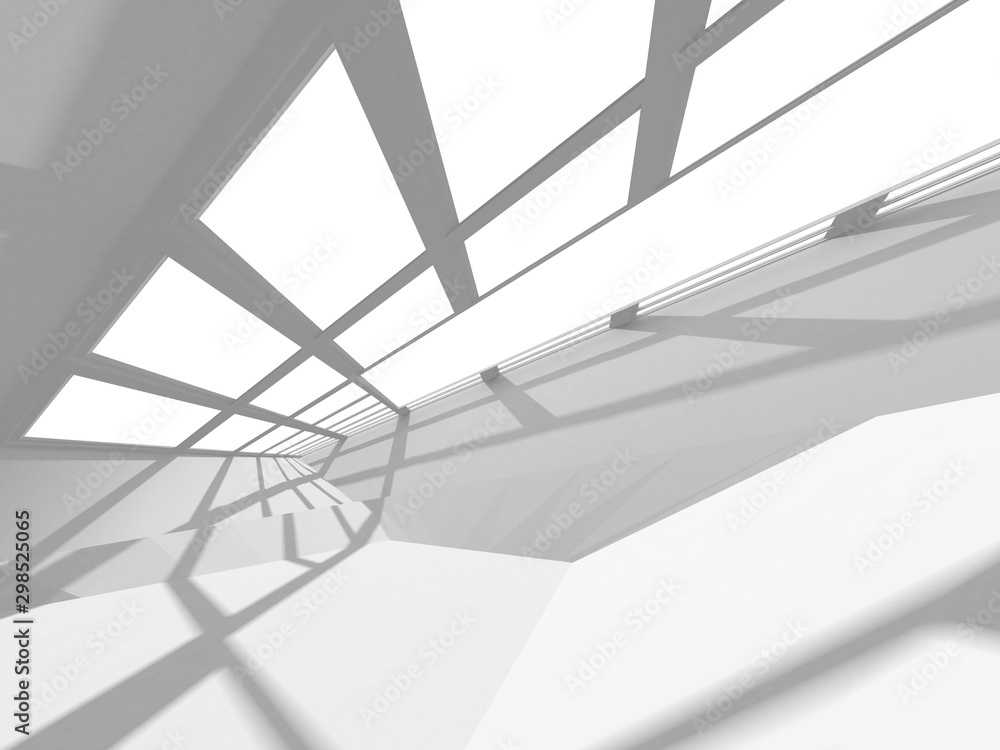 Obraz premium Futuristic White Architecture Design Background